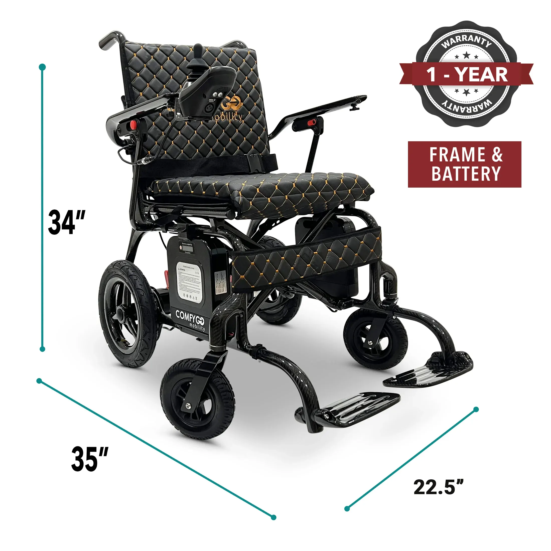 ComfyGO Phoenix Carbon Fiber Electric Wheelchair - Image 13