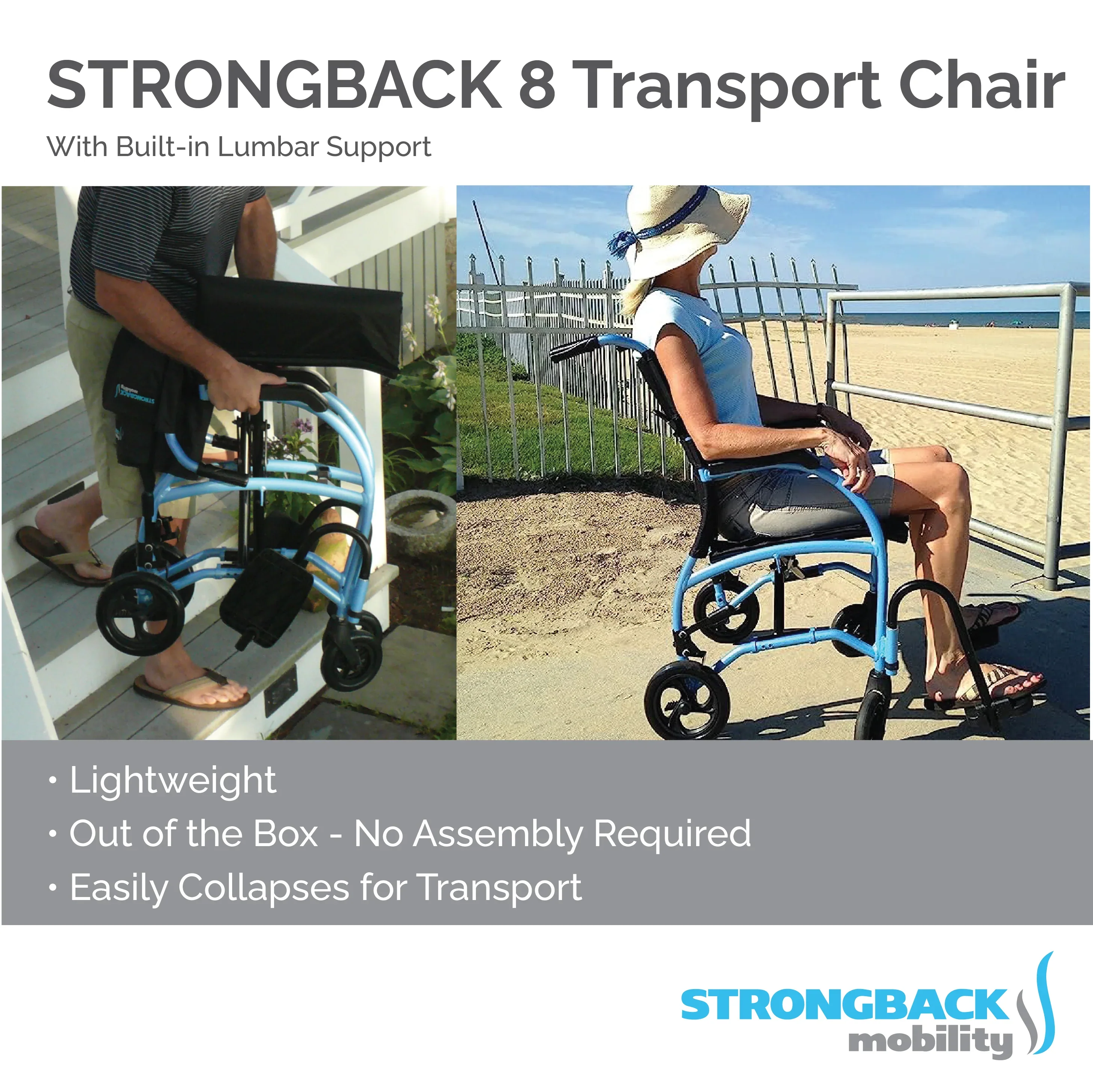 STRONGBACK Excursion : 8 Transport Wheelchair - Image 4