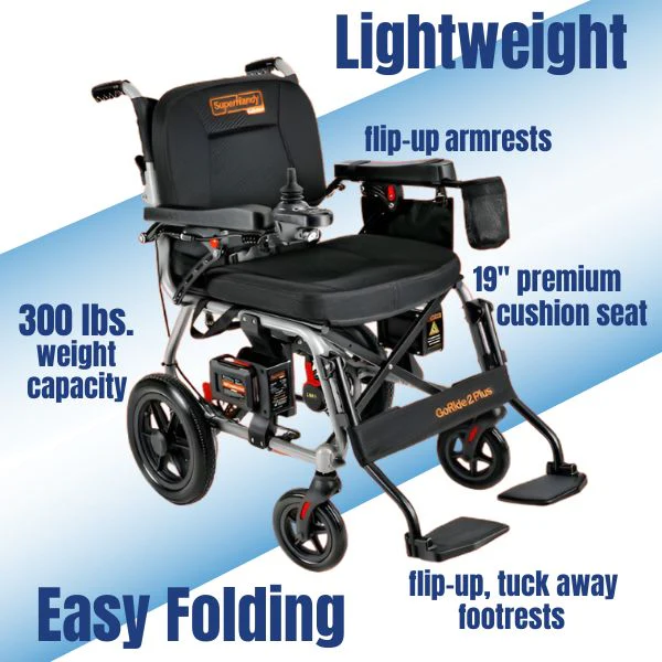 SuperHandy GoRide 2 Plus Folding Power Wheelchair, 300 lb Capacity - Image 11