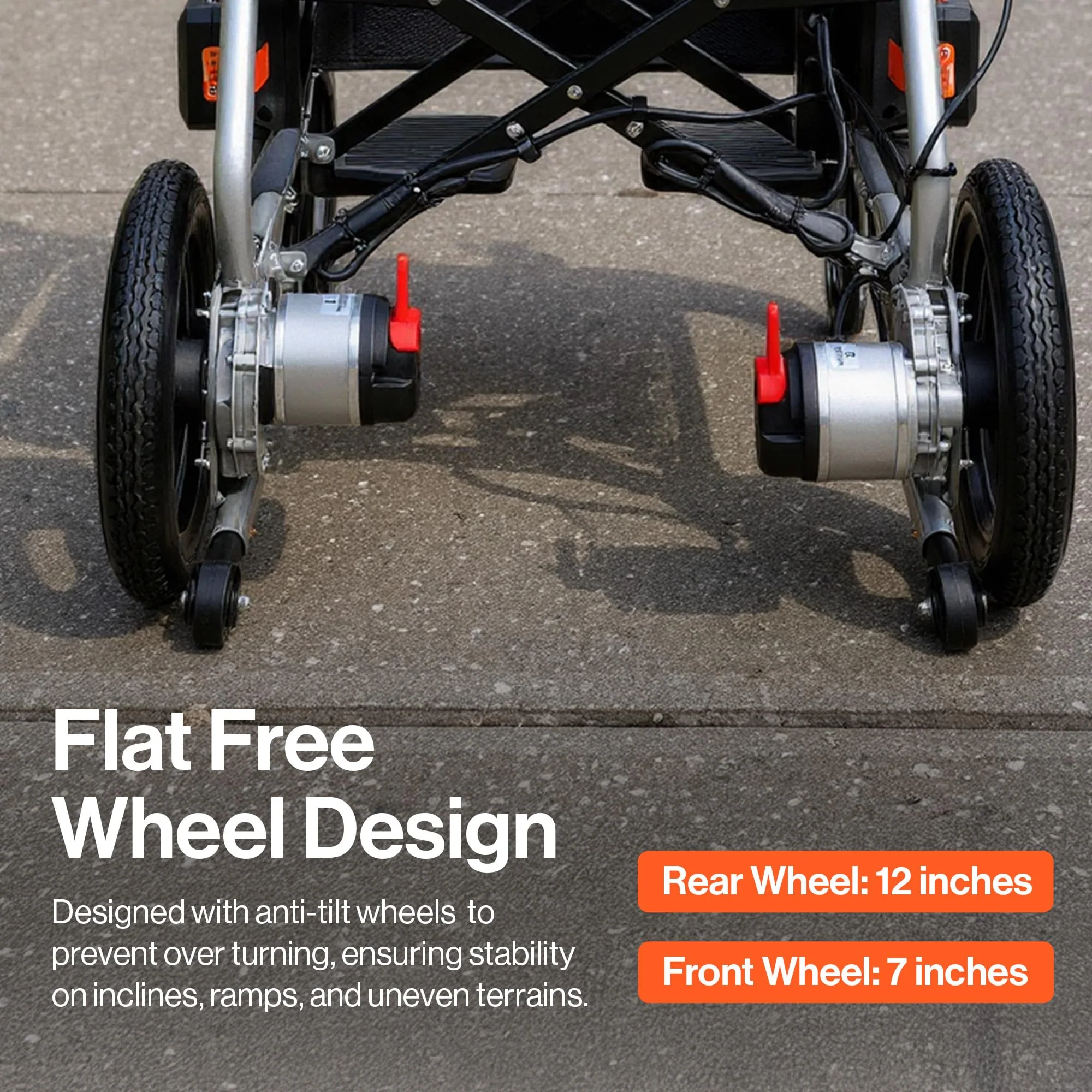 SuperHandy GoRide 2 Plus Folding Power Wheelchair, 300 lb Capacity - Image 8
