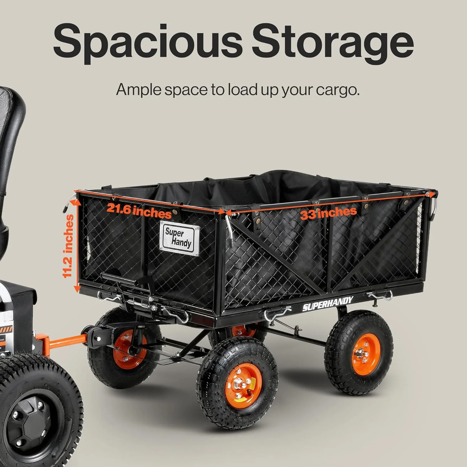 SuperHandy Heavy Duty Garden Dump Cart, 660 Lb Capacity, 4-Wheel - Image 6